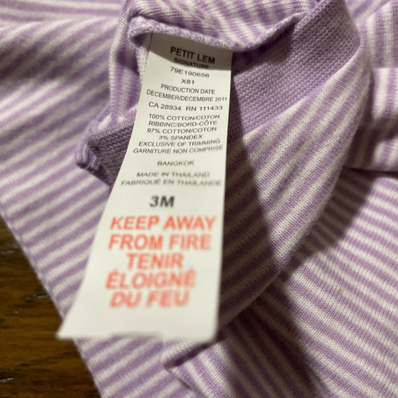New Petit Lem romper onesie purple size 3 months - Picture 8 of 9